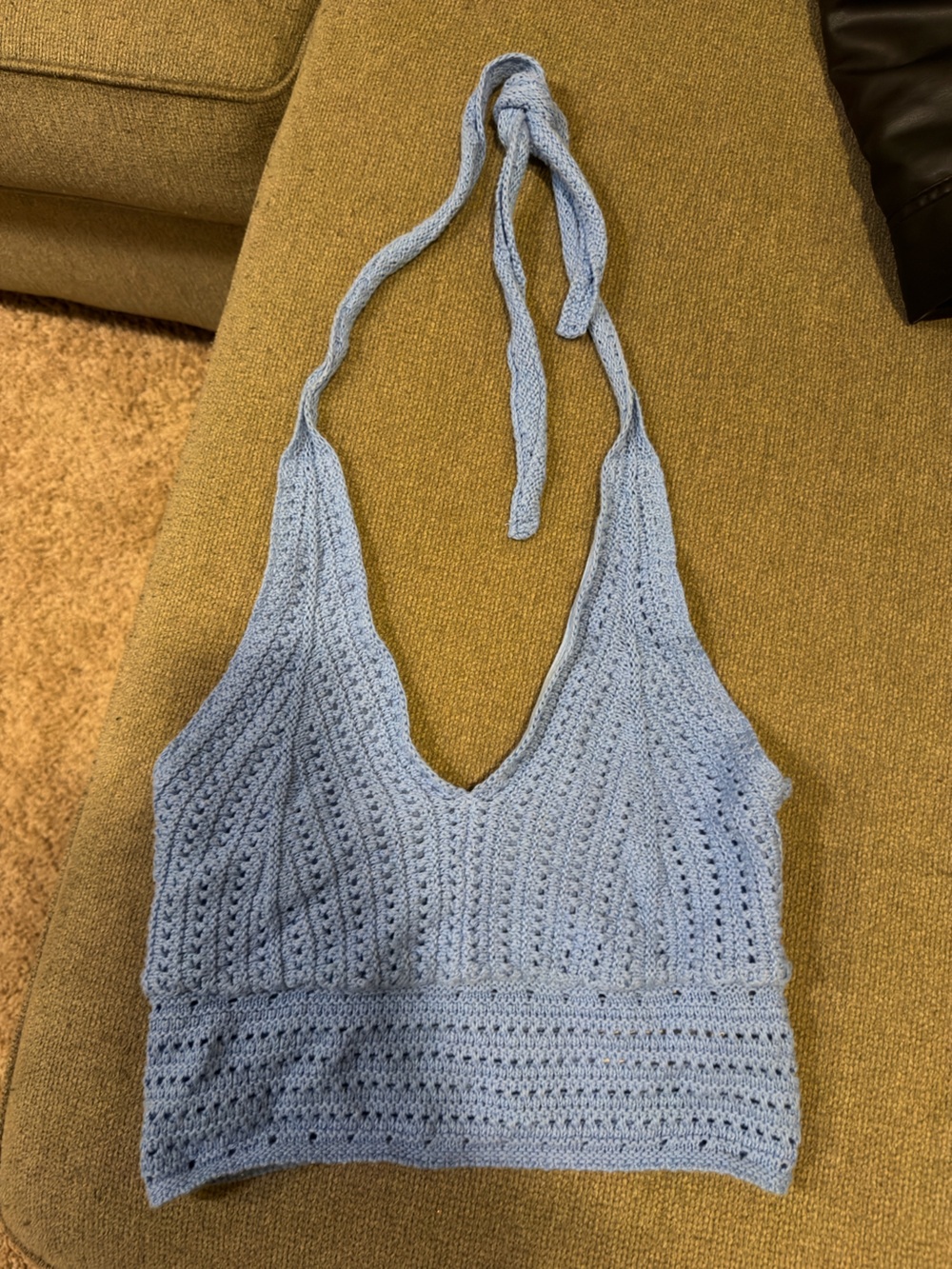 Hollister Light Blue Knit Halter Top